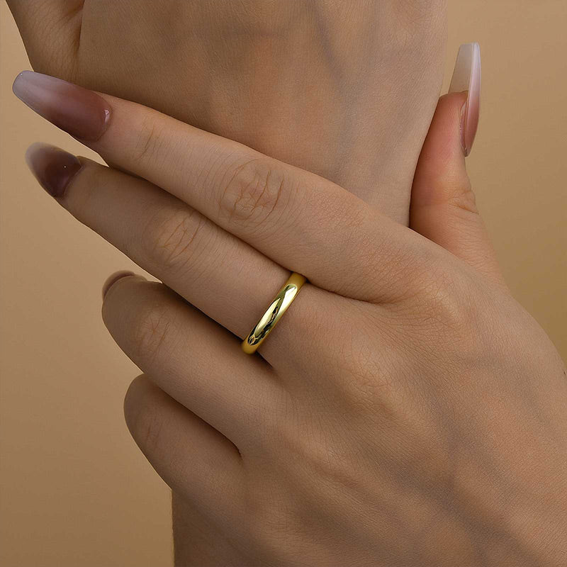 925 Silver Gold Plated 3.5mm Classic Wedding Band