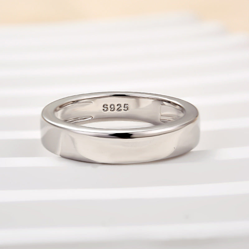 4mm 925 Sterling Silver Dual-Tone Gold Plated Band