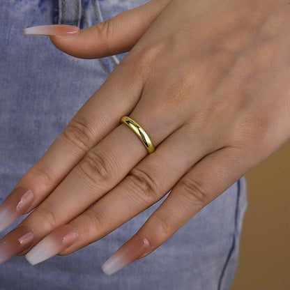 925 Silver Gold Plated 3.5mm Classic Wedding Band
