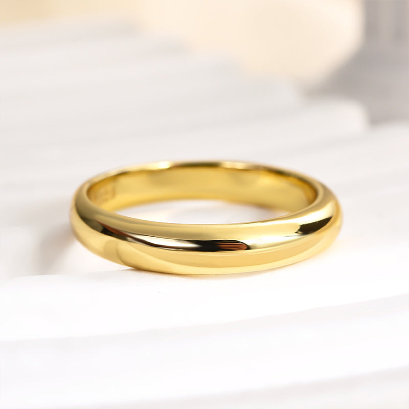 925 Silver Gold Plated 3.5mm Classic Wedding Band
