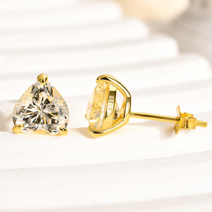 Pendientes de diamantes simulados de talla corazón de 1,25 quilates en plata de ley 