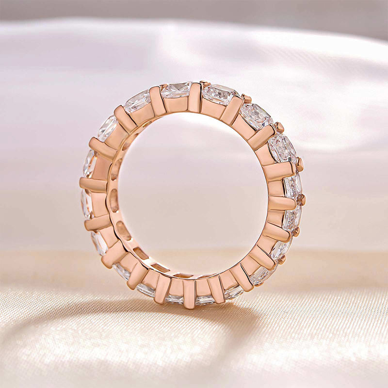 925 Silver Three-Tone 5ct Mixed Cut Diamond Wedding Band
