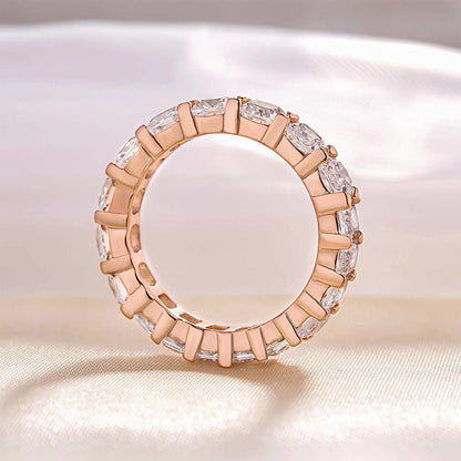 925 Silver Three-Tone 5ct Mixed Cut Diamond Wedding Band