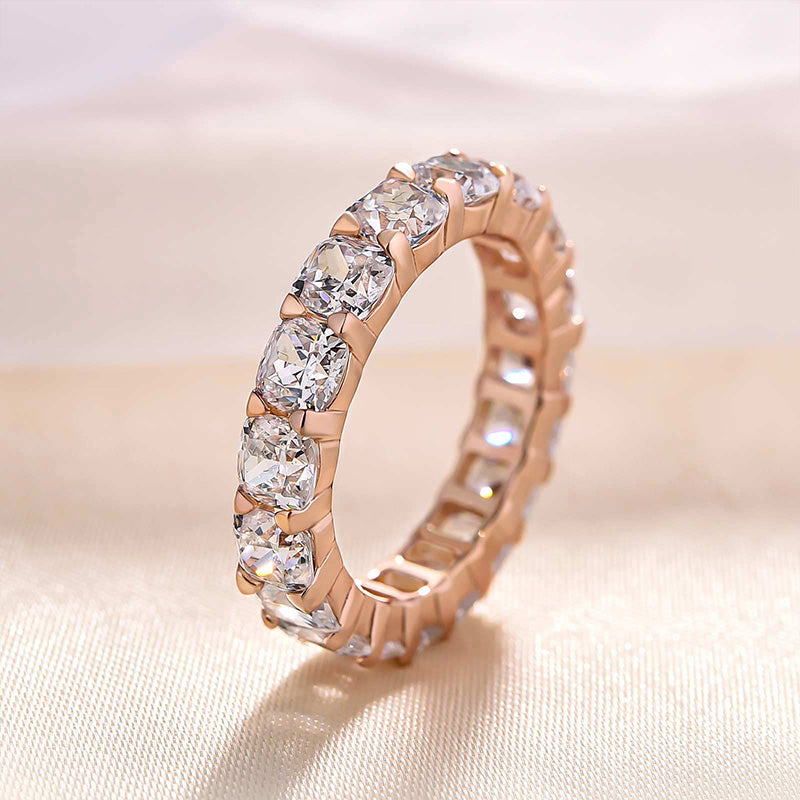 925 Silver Three-Tone 5ct Mixed Cut Diamond Wedding Band