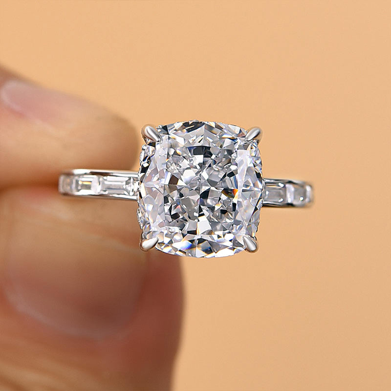 4.5 Carat Cushion Cut Diamond Halo Ring