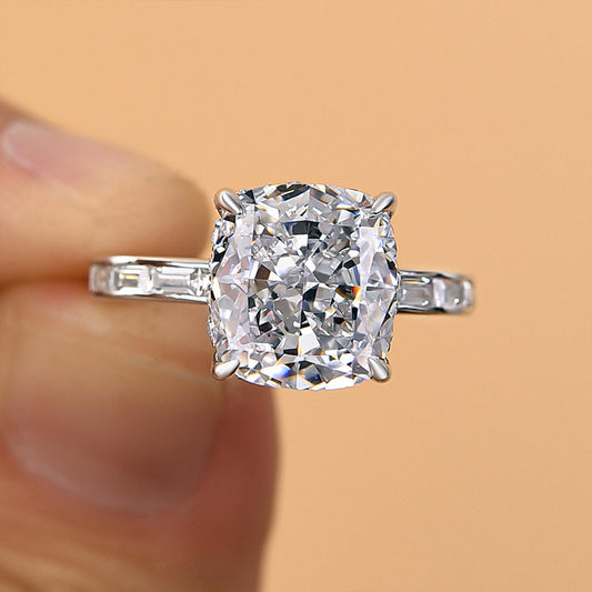 4.5 Carat Cushion Cut Diamond Halo Ring