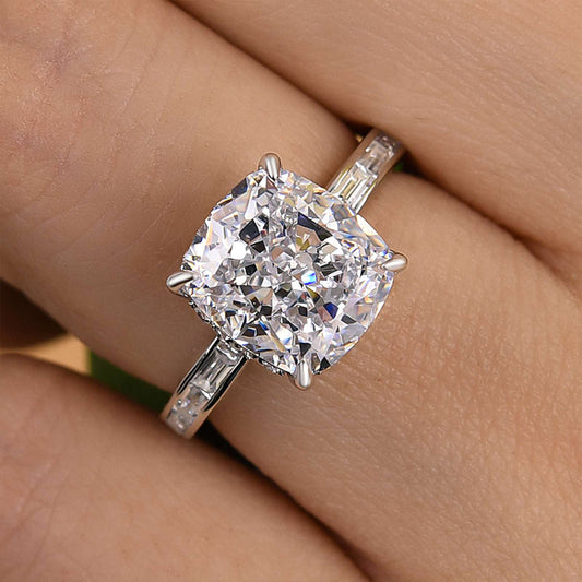 4.5 Carat Cushion Cut Diamond Halo Ring