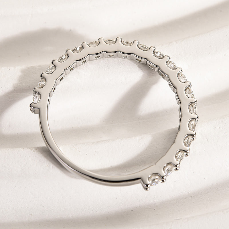 1Ct Round Cut Simulated Diamond Band 925 Silver White Gold