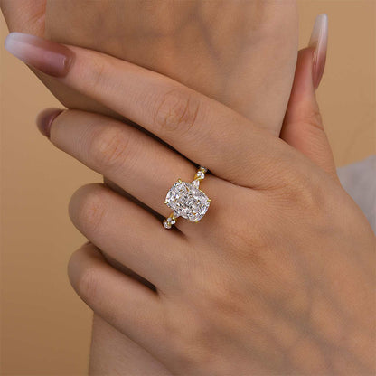 5.0 Carat Crushed Ice Cushion Cut Diamond Ring