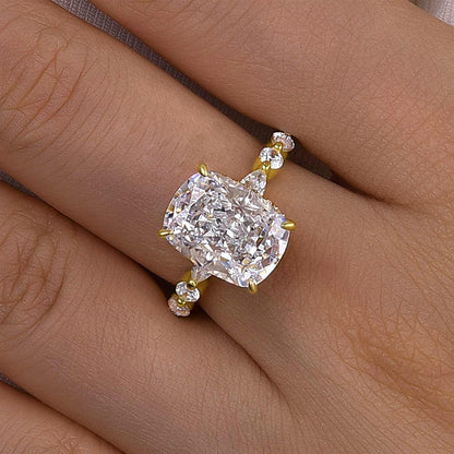 5.0 Carat Crushed Ice Cushion Cut Diamond Ring