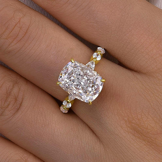 5.0 Carat Crushed Ice Cushion Cut Diamond Ring