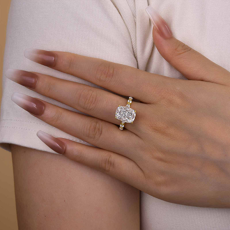 5.0 Carat Crushed Ice Cushion Cut Diamond Ring