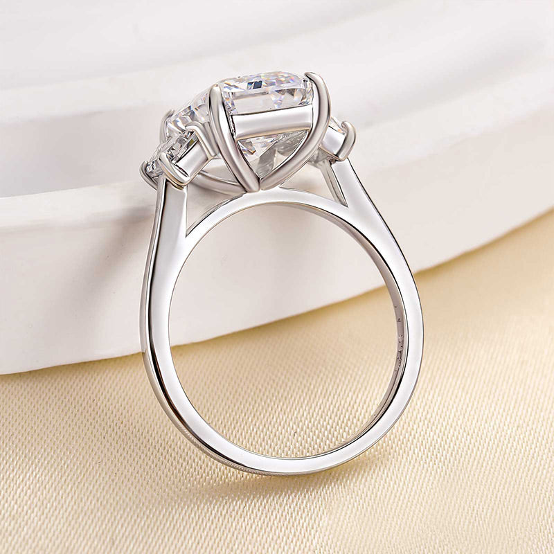 4.5CT Emerald Cut Two-Tone Ring with 1.0CT Side Stones