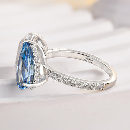 Toi et Moi 3.5ct Emerald & 2ct Pear Cut Sona Diamond Ring