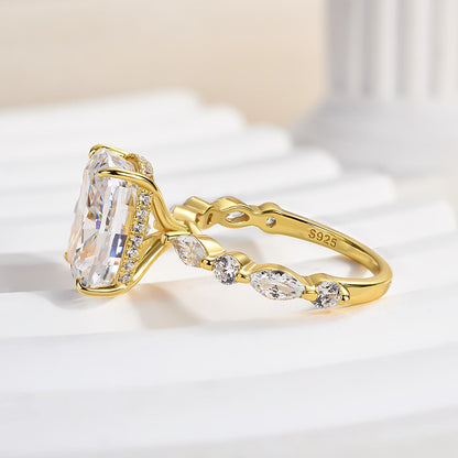 5.0 Carat Crushed Ice Cushion Cut Diamond Ring