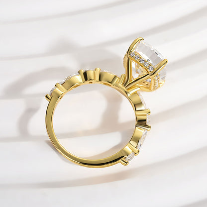 5.0 Carat Crushed Ice Cushion Cut Diamond Ring