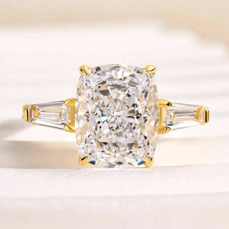 4.5 Carat Cushion Cut Three Stone Diamond Ring