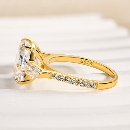 4.5 Carat Cushion Cut Three Stone Diamond Ring