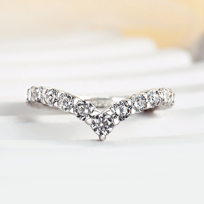 925 Silver White Gold Plated 1.7ct Sona Diamond Band