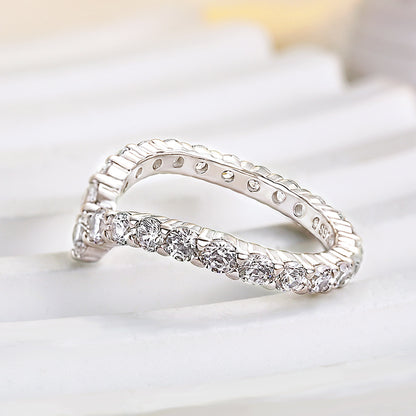 925 Silver White Gold Plated 1.7ct Sona Diamond Band