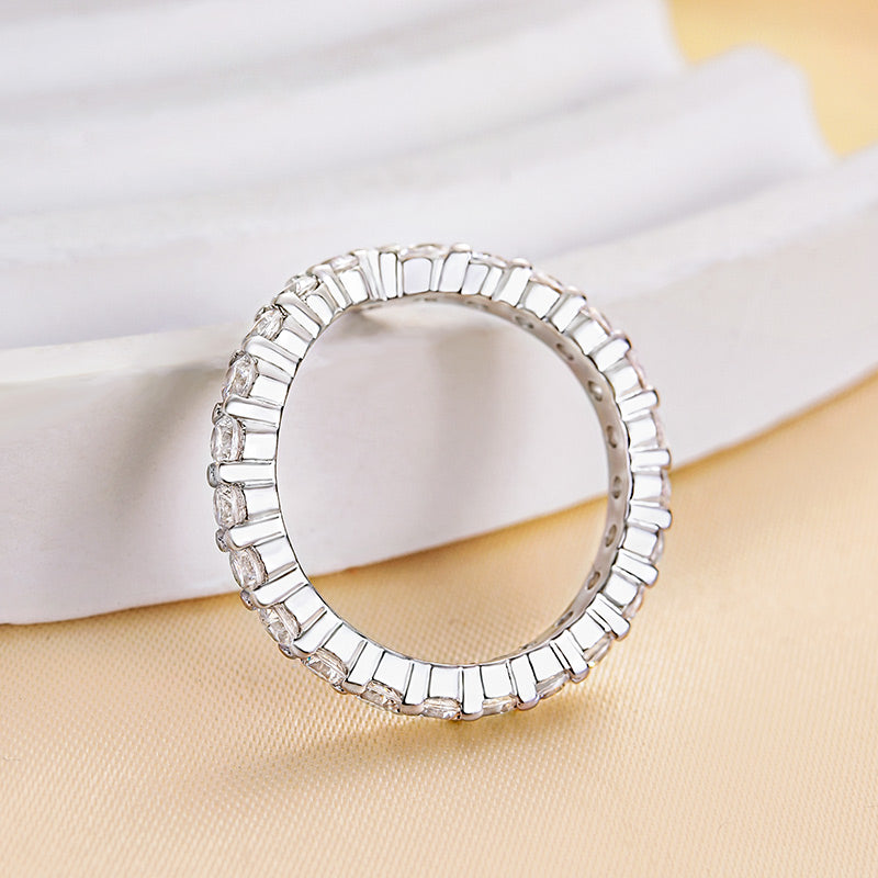 925 Silver White Gold Plated 1.7ct Sona Diamond Band