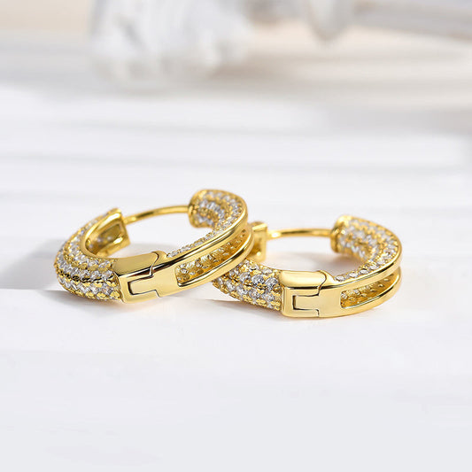 1Ct Round Cut Diamond Ring 925 Silver Yellow Gold