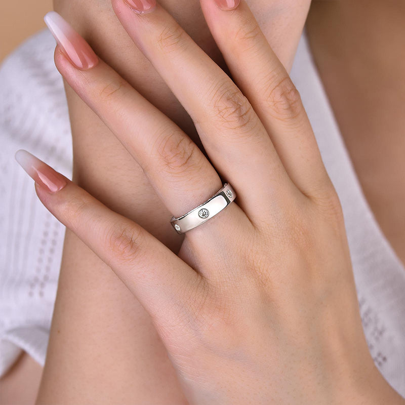 1.3Ct Sona Diamond Band Ring - Yellow/White Gold Plated 925 Silver