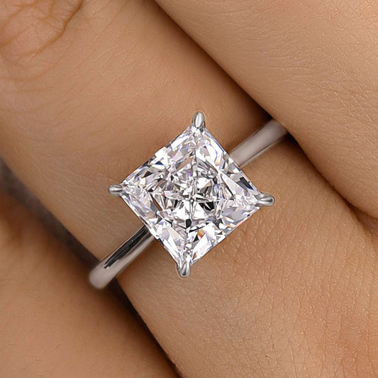 3Ct Princess Cut Engagement Ring 925 Silver White Gold