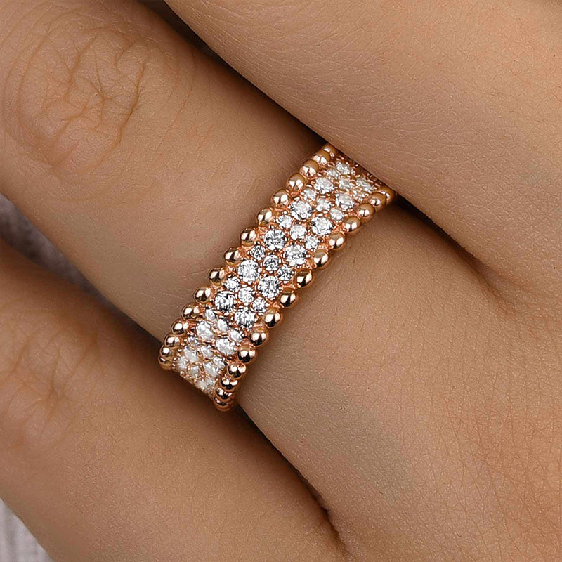 925 Silver Rose Gold Plated 1.5ct Sona Diamond Band