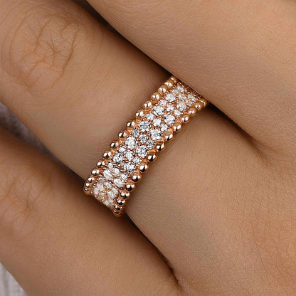 925 Silver Rose Gold Plated 1.5ct Sona Diamond Band