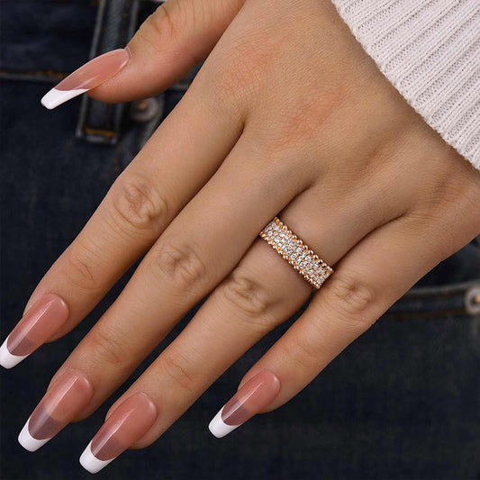 925 Silver Rose Gold Plated 1.5ct Sona Diamond Band