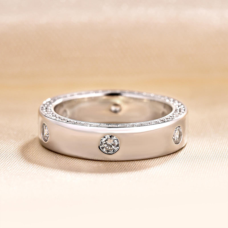 1.3Ct Sona Diamond Band Ring - Yellow/White Gold Plated 925 Silver