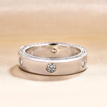 1.3Ct Sona Diamond Band Ring - Yellow/White Gold Plated 925 Silver