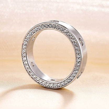 1.3Ct Sona Diamond Band Ring - Yellow/White Gold Plated 925 Silver
