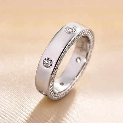 1.3Ct Sona Diamond Band Ring - Yellow/White Gold Plated 925 Silver