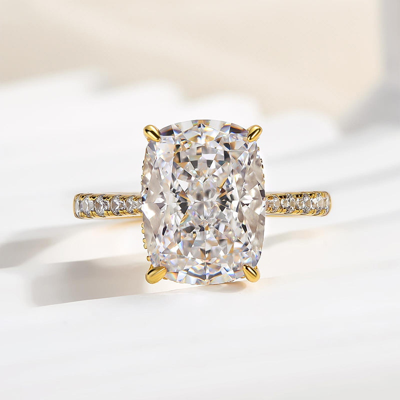 6.5 Carat Cushion Cut Simulated Diamond Ring in White Gold