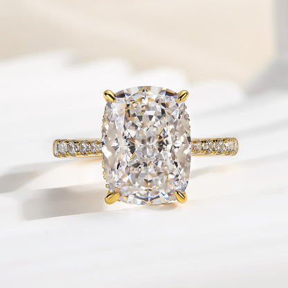 6.5 Carat Cushion Cut Simulated Diamond Ring in White Gold