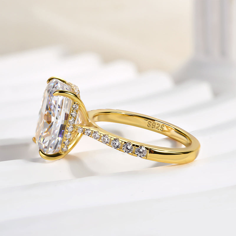 6.5 Carat Cushion Cut Simulated Diamond Ring in White Gold