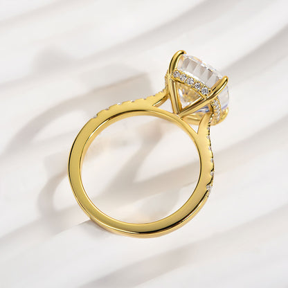6.5 Carat Cushion Cut Simulated Diamond Ring in White Gold