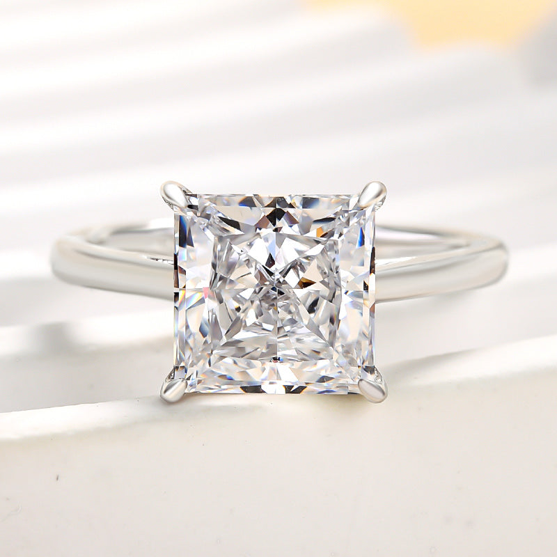 3Ct Princess Cut Engagement Ring 925 Silver White Gold