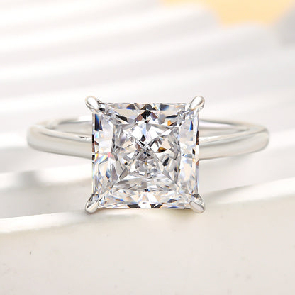 3Ct Princess Cut Engagement Ring 925 Silver White Gold