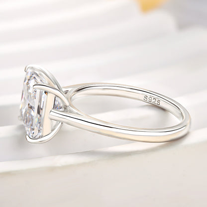 3Ct Princess Cut Engagement Ring 925 Silver White Gold