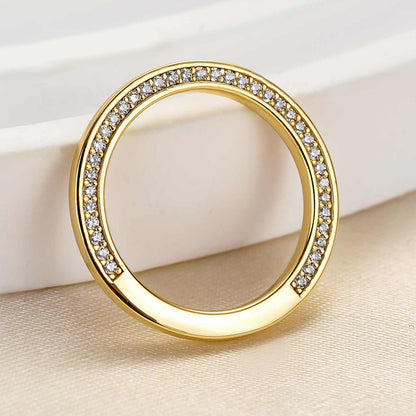 925 Sterling Silver 18K Gold Plated 0.4CT Simulated Diamond Ring