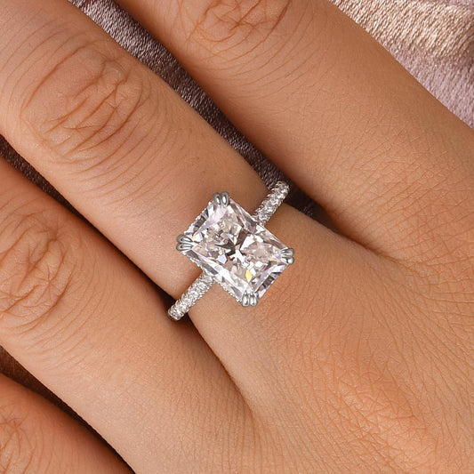 4.5 Carat Radiant Moissanite 8-Prong Ring