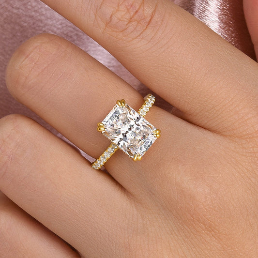 4.5 Carat Radiant Moissanite 8-Prong Ring