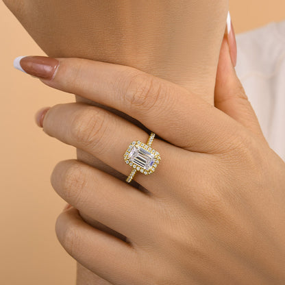 2 Carat Emerald Cut White Sapphire Solitaire Ring