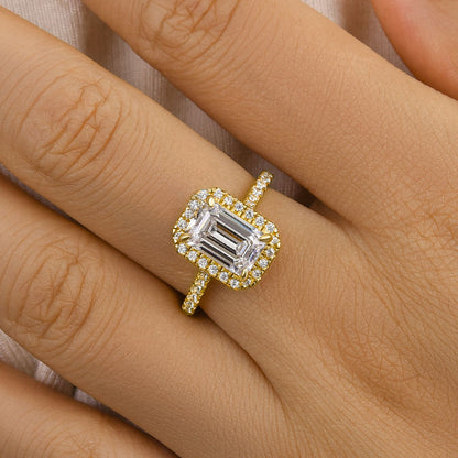 2 Carat Emerald Cut White Sapphire Solitaire Ring