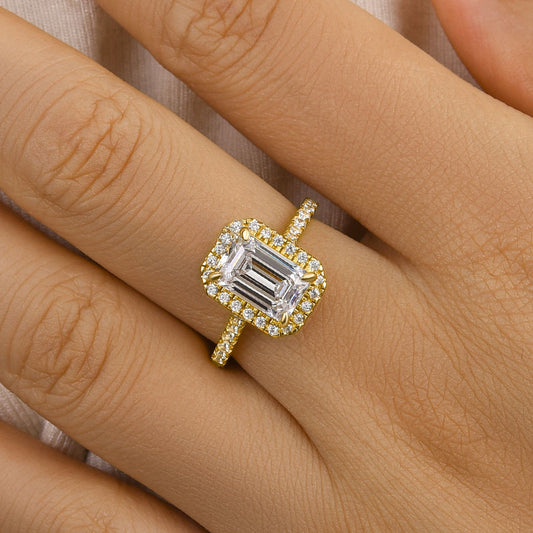 2 Carat Emerald Cut White Sapphire Solitaire Ring