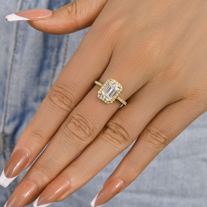 2 Carat Emerald Cut White Sapphire Solitaire Ring