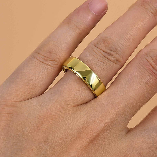 925 Silver Two-Tone 6mm Wide Diamond Wedding Band